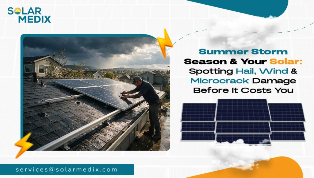 Solar Panel Storm Damage Spotting Hail and Microcracks