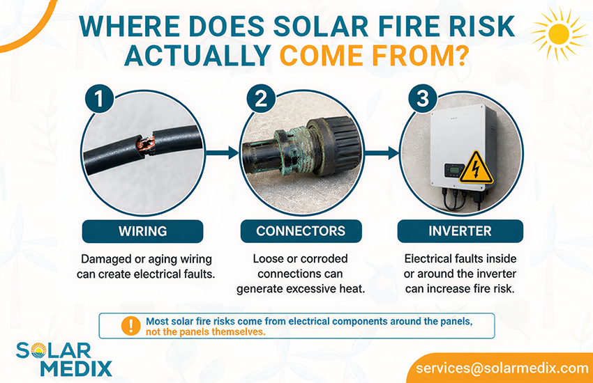 2 Electrical Problems That Can Increase Solar Fire Risk